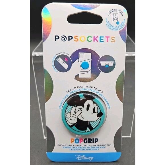Popsockets DISNEY Mickey Mouse Peace Out CLASSIC New Retro Grip Stand Popgrip - Picture 1 of 2